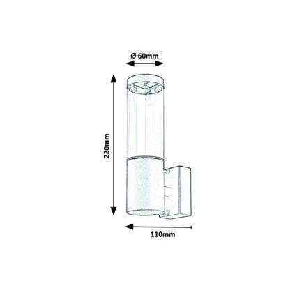 Rabalux - Buitenwandlamp 1x GU10 / 7W / 230V IP44