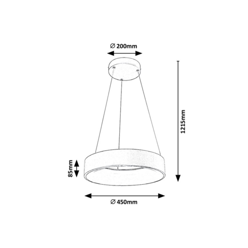 Rabalux - Dimbare LED Hanglamp aan een koord LED/24W/230V rond + afstandsbediening 3000-6000K