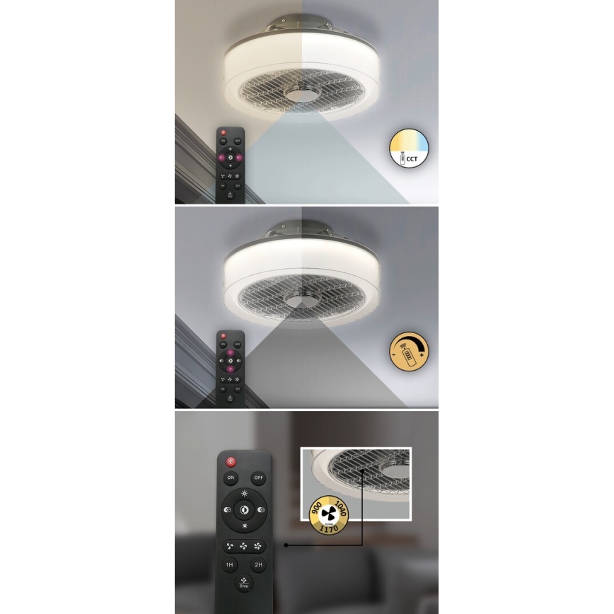 Rabalux - Dimbare LED Plafond Lamp met Ventilator LED/30W/230V + afstandsbediening 3000-6000K