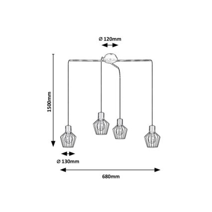 Rabalux - Hanglamp aan een koord 4xE27/40W/230V