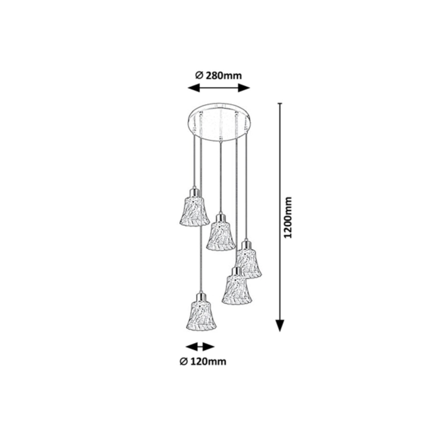 Rabalux - Hanglamp aan een koord 5xE14/40W/230V