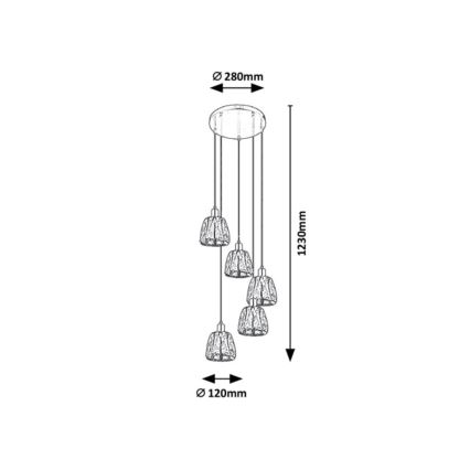 Rabalux - Hanglamp aan een koord 5xE14/40W/230V