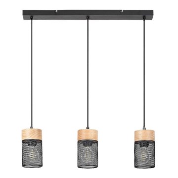 Rabalux - Hanglamp aan kabel 3xE27/25W/230V beukenhout