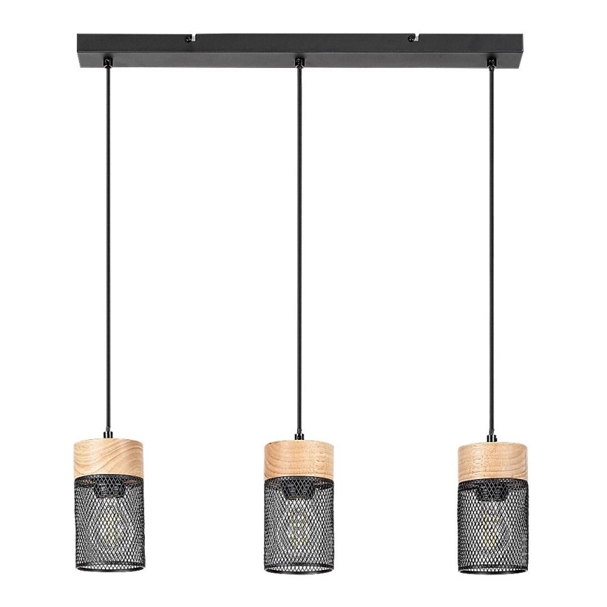 Rabalux - Hanglamp aan kabel 3xE27/25W/230V beukenhout