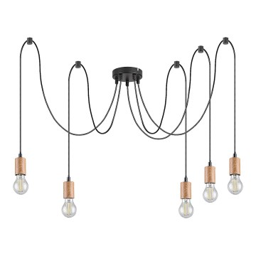 Rabalux - Hanglamp aan kabel 5xE27/60W/230V spin beuk