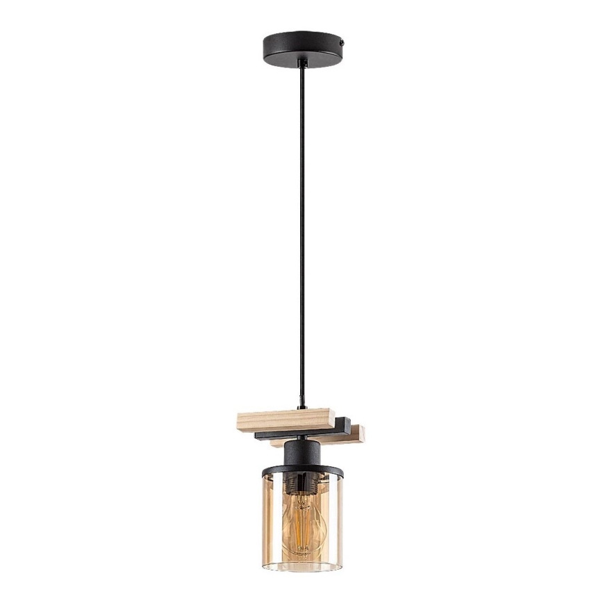 Rabalux - Hanglamp aan stang 1xE27/25W/230V dennenhout