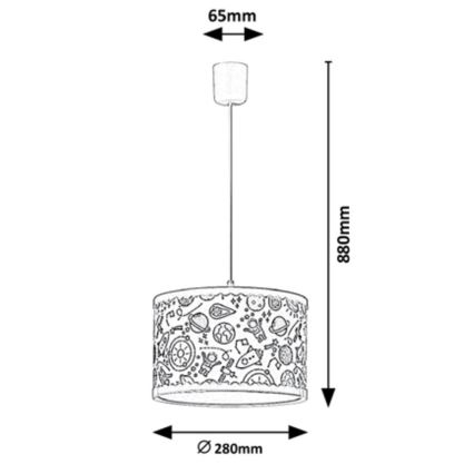 Rabalux - Kinder hanglamp aan een koord 1xE27/40W/230V blauw