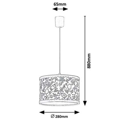 Rabalux - Kinder hanglamp aan een koord 1xE27/40W/230V roze