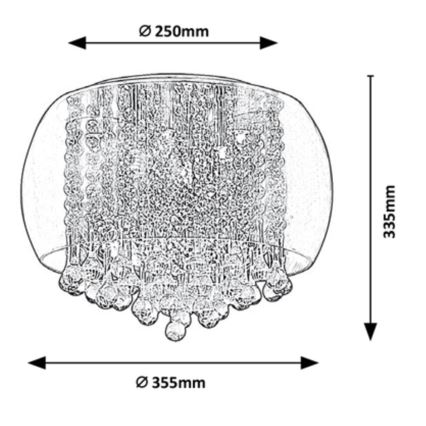 Rabalux - Kristallen plafondlamp 6xG9/40W/230V Ø 35,5 cm