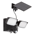 Rabalux - LED Flexibele Solarlamp voor aan de muur met sensor en extern paneel 2xLED/5W/3,7V IP54 zwart 600 mAh