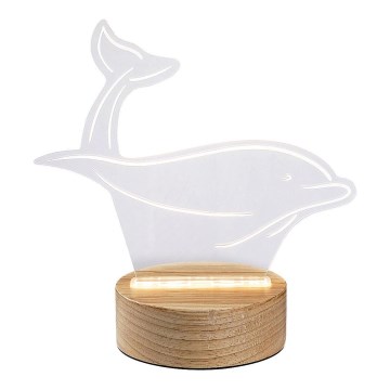 Rabalux - LED Kinderbureau lamp LED/2W/5V 3000K dolfijn beuk