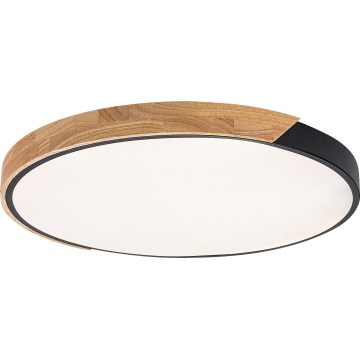 Rabalux - LED-plafondlamp, 42W, 230V, 3000/4000/6500K, zwart/eiken, Ø 41 cm