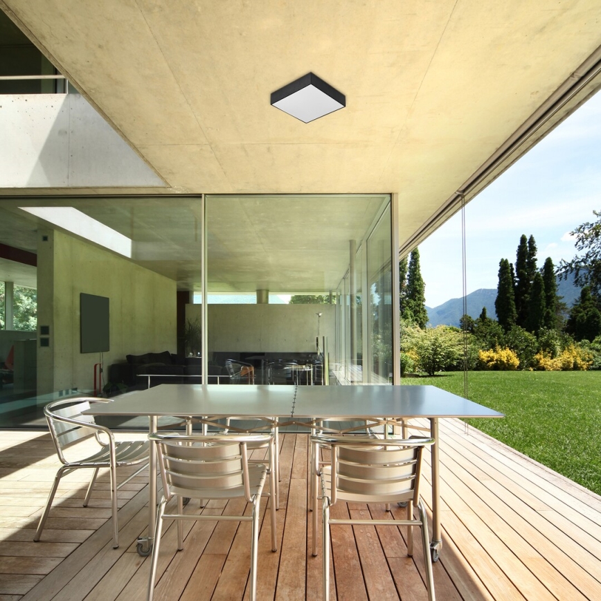 Rabalux - LED-plafondlamp LED/18W/230V 3000-6000K IP44 zwart 17,5x17,5 cm