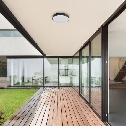 Rabalux - LED plafondlamp voor badkamer LED/24W/230V 2800K/4000K/6000K IP44 zwart Ø 30 cm