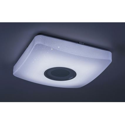 Rabalux - LED RGB dimbare plafondlamp met luidspreker LED/18W/230V 3000-6000K Bluetooth + afstandsbediening 36,5x36,5 cm