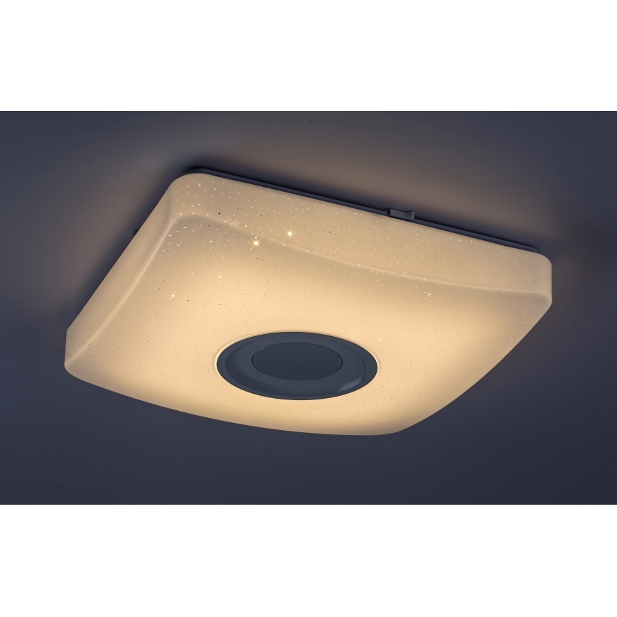 Rabalux - LED RGB dimbare plafondlamp met luidspreker LED/18W/230V 3000-6000K Bluetooth + afstandsbediening 36,5x36,5 cm