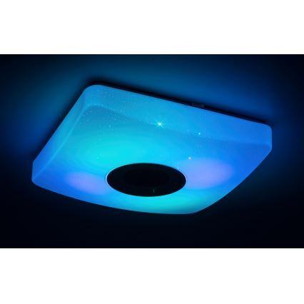 Rabalux - LED RGB dimbare plafondlamp met luidspreker LED/18W/230V 3000-6000K Bluetooth + afstandsbediening 36,5x36,5 cm