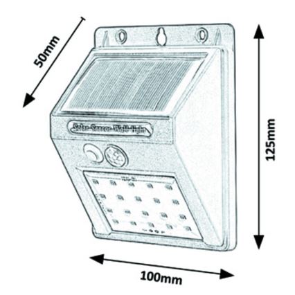 Rabalux - LED Solar wandlamp met sensor IP44