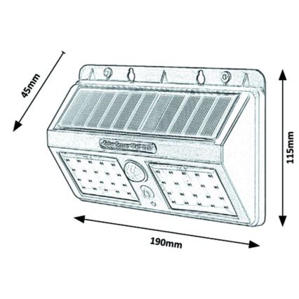 Rabalux - LED Solar wandlamp met sensor IP44