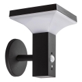 Rabalux - LED Solar Wandlamp met sensor LED/4W/230V IP44 zwart 2200 mAh