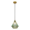 Rabalux - Tiffany glas-in-lood Hanglamp aan een touw 1xE14/40W/230V blauw/goud