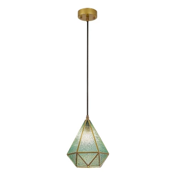 Rabalux - Tiffany glas-in-lood Hanglamp aan een touw 1xE14/40W/230V blauw/goud