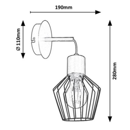 Rabalux - Wand Lamp 1xE27/40W/230V