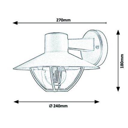 Rabalux - Wandlamp voor buiten 1x E27 / 10W / 230V IP44