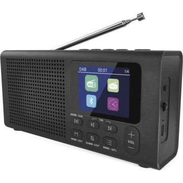 Radio DAB DAB+ FM 3W/5V/4xAA zwart