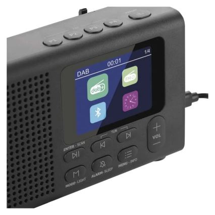 Radio DAB DAB+ FM 3W/5V/4xAA zwart