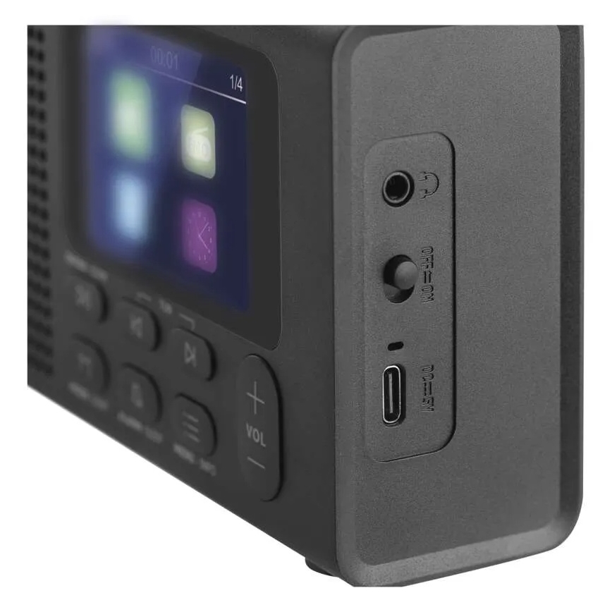 Radio DAB DAB+ FM 3W/5V/4xAA zwart