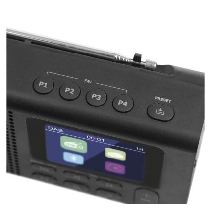 Radio DAB DAB+ FM 3W/5V/4xAA zwart