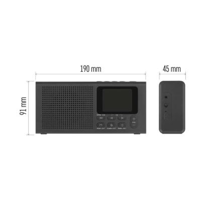 Radio DAB DAB+ FM 3W/5V/4xAA zwart