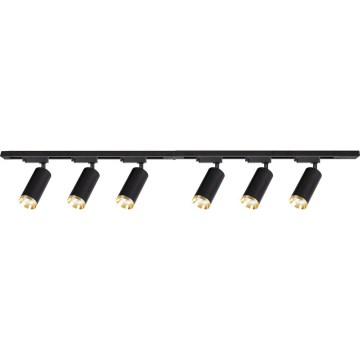 Raillamp MICA 6xGU10/10W/230V zwart/goud