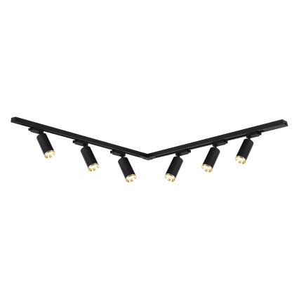Raillamp MICA 6xGU10/10W/230V zwart/goud