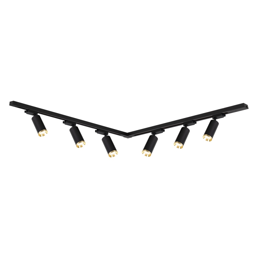 Raillamp MICA 6xGU10/10W/230V zwart/goud