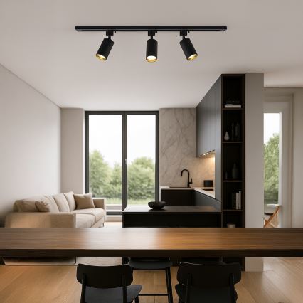 Railspot voor het TIGER railsysteem 3xGU10/10W/230V, zwart