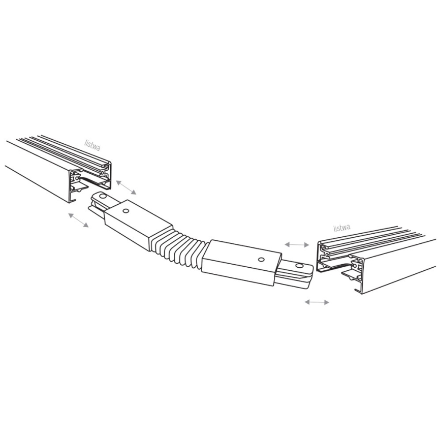 Railsysteem eindkap 1-fase TRACER flexibel wit