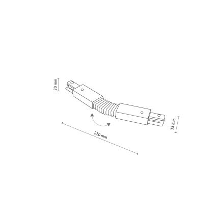 Railsysteem eindkap 1-fase TRACER flexibel wit