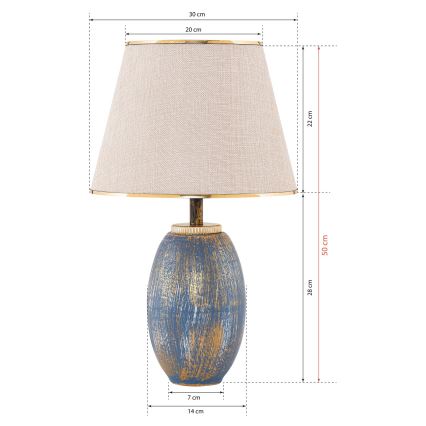 RAMZES bureau lamp 1xE27/40W/230V crème/blauw