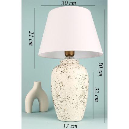 RAMZES Bureau Lamp 1xE27/40W/230V wit/creme