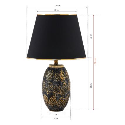 RAMZES bureau lamp 1xE27/40W/230V zwart/goud