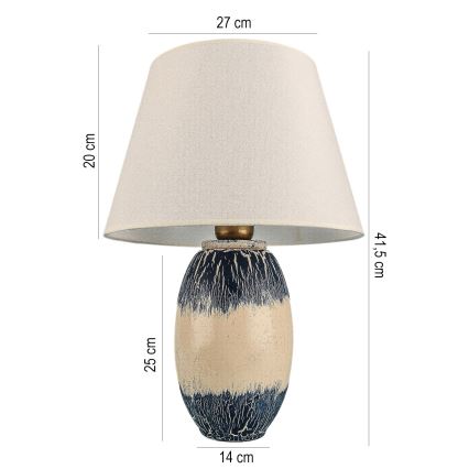 RAMZES Bureaulamp 1xE27/40W/230V Beige/Blauw