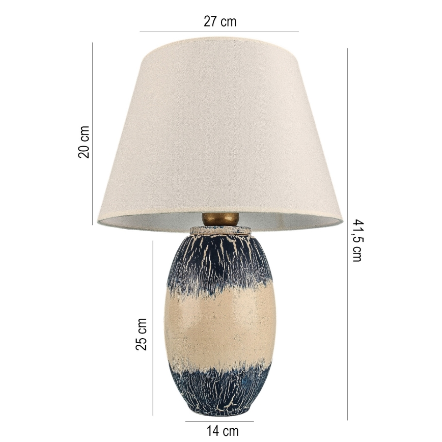 RAMZES Bureaulamp 1xE27/40W/230V Beige/Blauw
