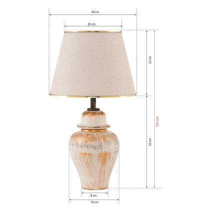 RAMZES bureaulamp 1xE27/40W/230V crème/goud