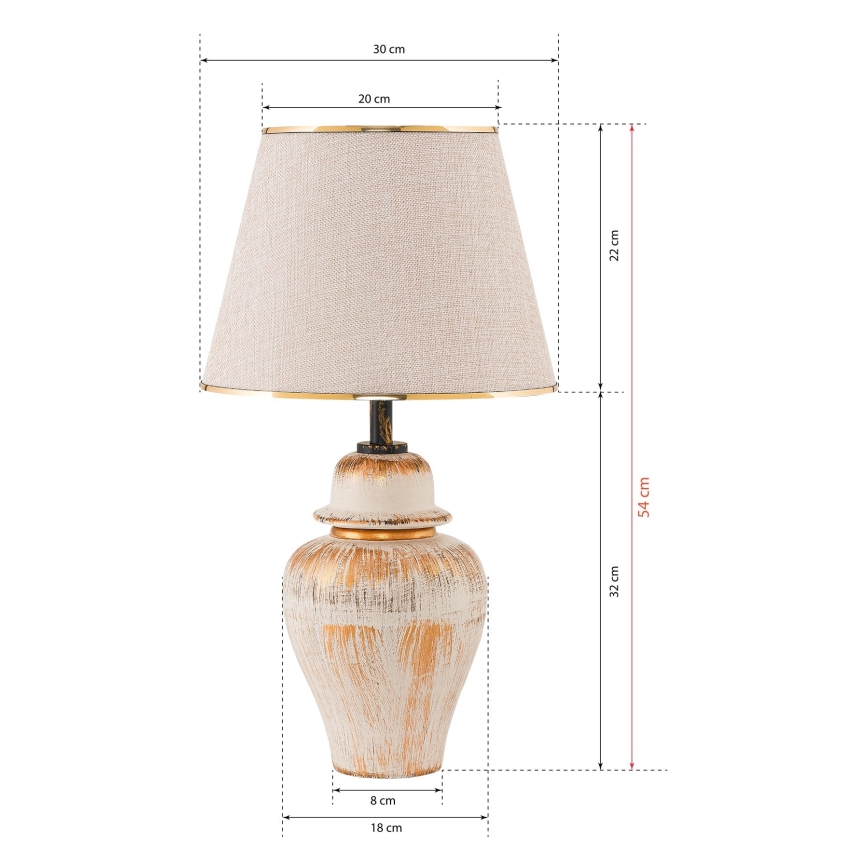 RAMZES bureaulamp 1xE27/40W/230V crème/goud
