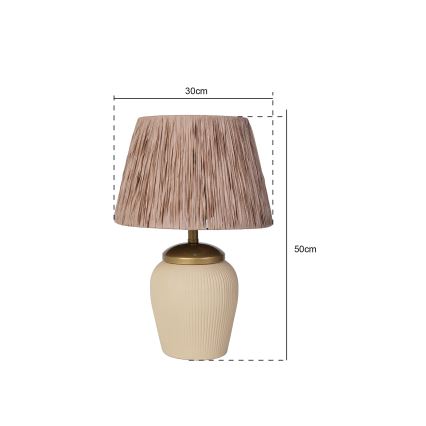 RAMZES Tafel lamp 1xE27/40W/230V crèmekleur/bruin