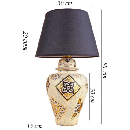 RAMZES Tafellamp 1xE27/40W/230V blauw/beige