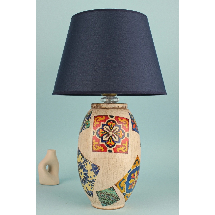 RAMZES tafellamp 1xE27/40W/230V blauw/beige