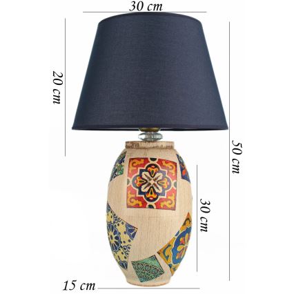 RAMZES tafellamp 1xE27/40W/230V blauw/beige